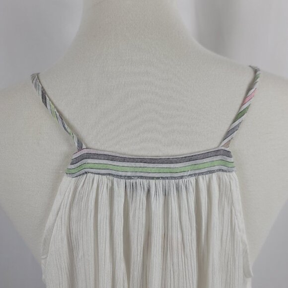 Doe & Rae Sleeveless Blouse Top Size Small White with Gray Stripe Hem NEW - Picture 12 of 16